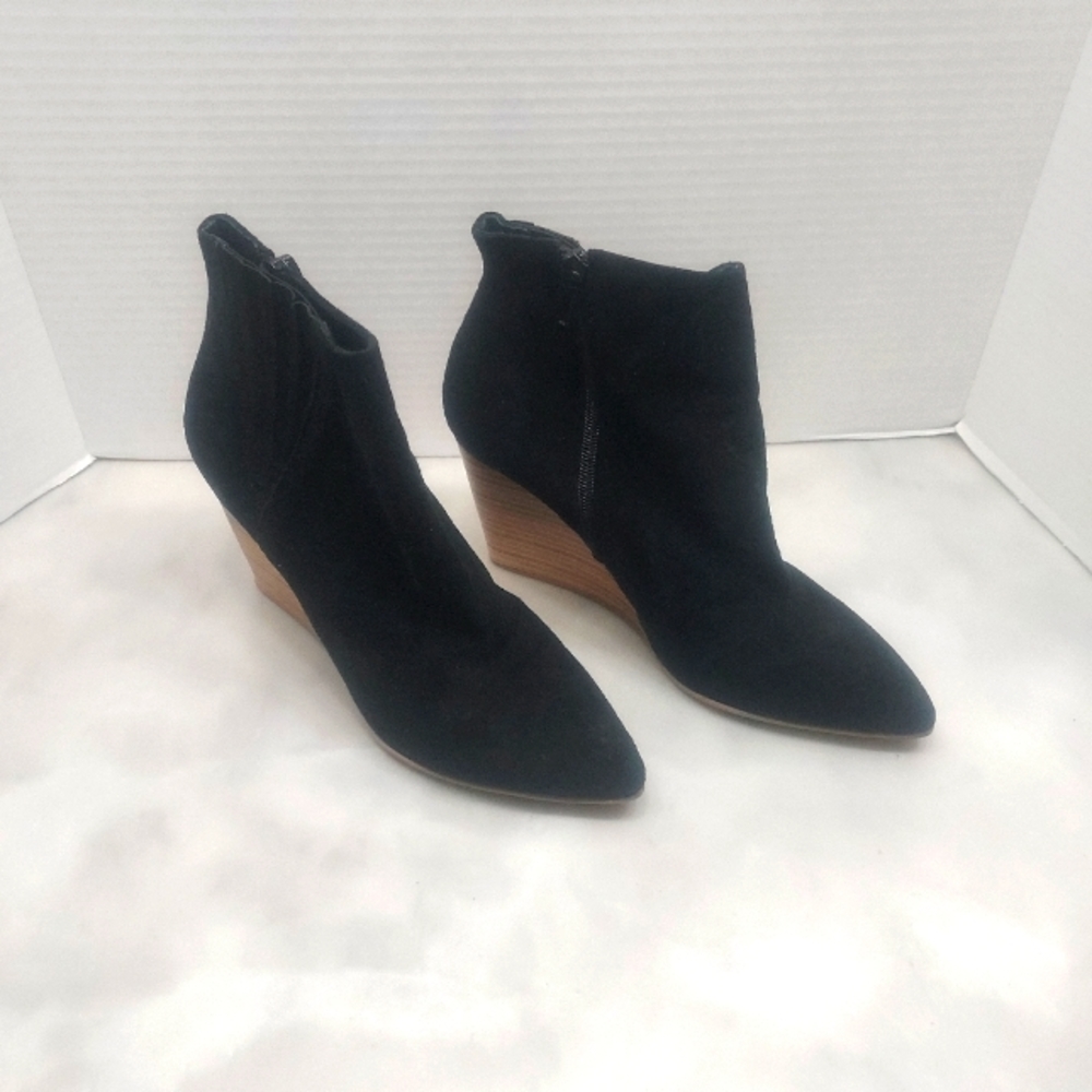 Rebels Black Suede Leather Fall/ Winter Wedge Botties. Size 38